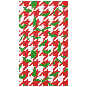 hässliche Weihnachten Houndstooth Fledermäuse rot Tischdecke