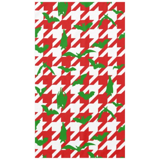 hässliche Weihnachten Houndstooth Fledermäuse rot  Tischdecke (Vorderseite)