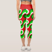 hässliche Weihnachten Mod groovy rot Capri Leggings (Rückseite)