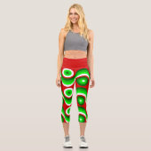 hässliche Weihnachten Mod groovy rot Capri Leggings (Vorderseite)