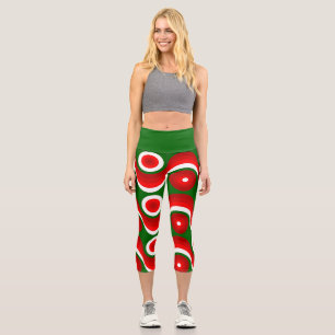 hässliche Weihnachten Mod grün Capri Leggings
