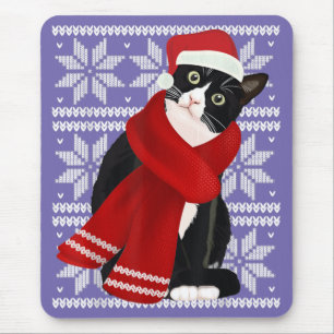 Hässliche Weihnachten Schwarze Katze Weihnachtsman Mousepad
