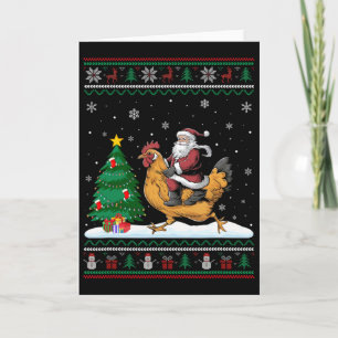 Hässliche Weihnachtsbaumlichter Weihnachten Santa  Karte