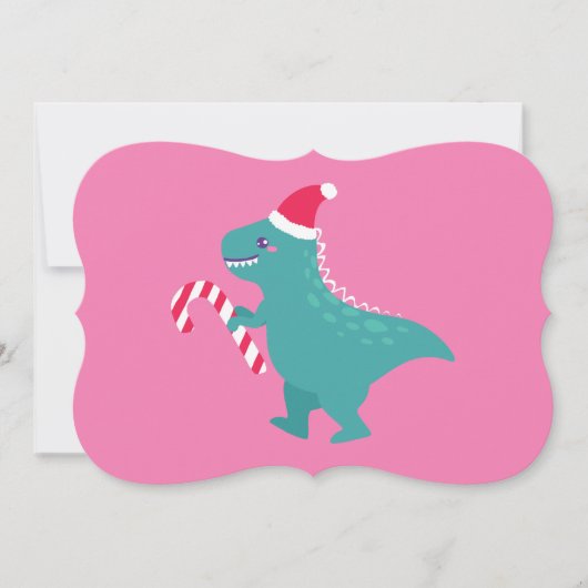 hässliche Weihnachtsdinosaurier trex Schneeflocken Einladung (Vorderseite)