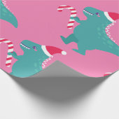 hässliche Weihnachtsdinosaurier trex Schneeflocken Geschenkpapier (Ecke)