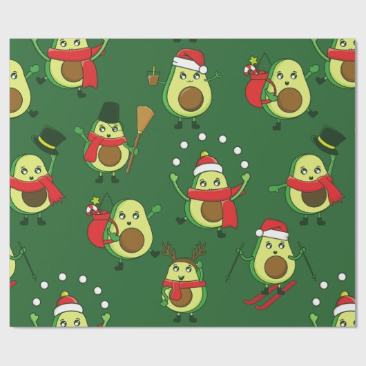 hässliche Weihnachtsfeier avocado santa Geschenkpapier (Flach)