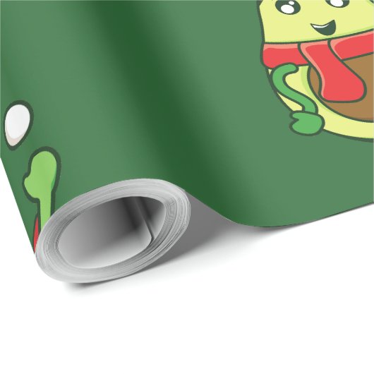 hässliche Weihnachtsfeier avocado santa Geschenkpapier (Rolleneckpunkt)