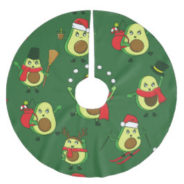 hässliche Weihnachtsfeier avocado santa Polyester Weihnachtsbaumdecke