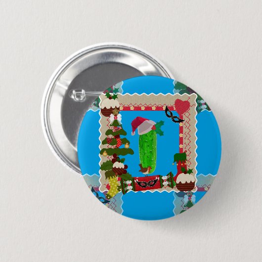 hässliche Weihnachtsfeige Button (Vorne & Hinten)