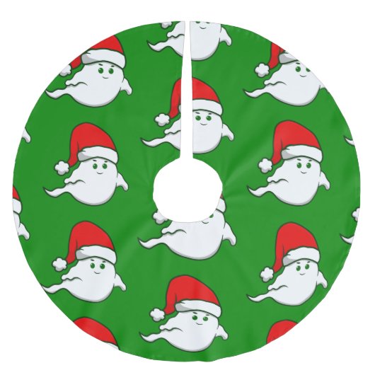 hässliche Weihnachtsgeister, spitzfindig, gruselig Polyester Weihnachtsbaumdecke (Vorderseite)