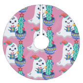 hässliche Weihnachtsghost-Weihnachtskaktus Polyester Weihnachtsbaumdecke (Vorderseite)