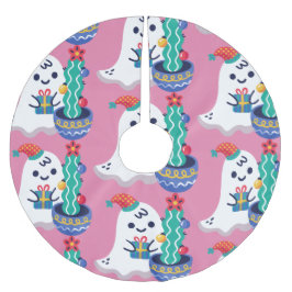 hässliche Weihnachtsghost-Weihnachtskaktus Polyester Weihnachtsbaumdecke