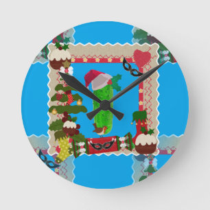 hässliche Weihnachtsgurke Runde Wanduhr