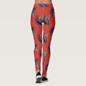 hässliche Weihnachtskrampus antiken Rot Leggings (Rückseite)