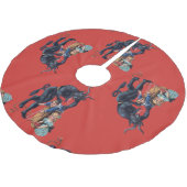 hässliche Weihnachtskrampus antiken Rot Polyester Weihnachtsbaumdecke (Schrägansicht)