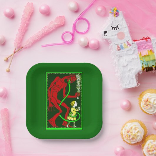 hässliche Weihnachtskrampuskind viktorianisch Pappteller (Party)