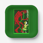 hässliche Weihnachtskrampuskind viktorianisch Pappteller (Vorderseite)