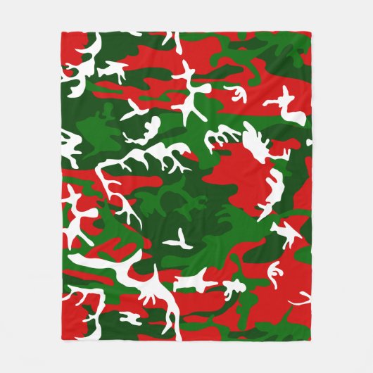 hässliche Weihnachtslieder-Camouflage Fleecedecke (Vorderseite)