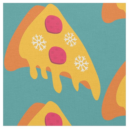 hässliche Weihnachtspizza Pizza Schneeflocken Wint Stoff (Nahaufnahme)