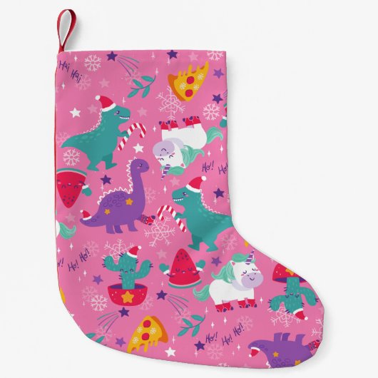 hässliche Weihnachtspizza unicorn Wassermelone Sch Kleiner Weihnachtsstrumpf (Vorderseite)