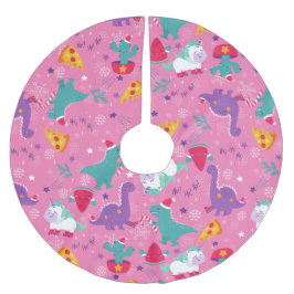hässliche Weihnachtspizza unicorn Wassermelone Sch Polyester Weihnachtsbaumdecke