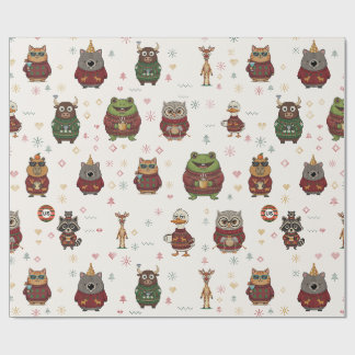 Hässliche Weihnachtspullover-Charaktere-Wrap-Papie Geschenkpapier