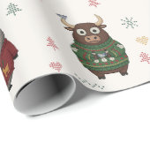 Hässliche Weihnachtspullover-Charaktere-Wrap-Papie Geschenkpapier (Rolleneckpunkt)