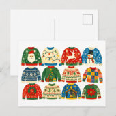 Hässliche Weihnachtspullover Collage Postkarte (Vorne/Hinten)
