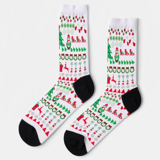Hässliche Weihnachtspullover-Elemente Socken (Linkes Detail)