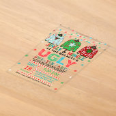 Hässliche Weihnachtspullover-Feier Acryleinladungen (Ablage )