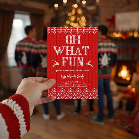 Hässliche Weihnachtspullover-Feier-Einladung Einladung