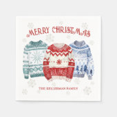Hässliche Weihnachtspullover-Feier zur Weihnachtsz Serviette (Vorderseite)