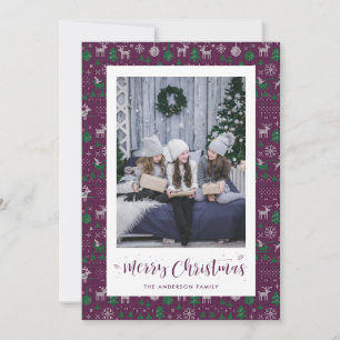 Hässliche Weihnachtspullover-Foto-Weihnachtskarten Feiertagskarte