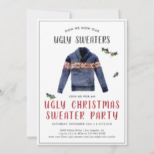 Hässliche Weihnachtspullover-Party-Einladung