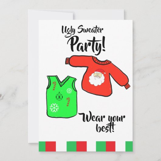 Hässliche Weihnachtspullover-Party Einladung (Vorderseite)