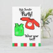 Hässliche Weihnachtspullover-Party Einladung (Stehend Vorderseite)