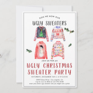 Hässliche Weihnachtspullover-Party-Einladung