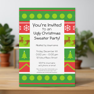 Hässliche Weihnachtspullover-Party Einladung