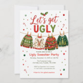 Hässliche Weihnachtspullover-Party Einladung (Vorderseite)