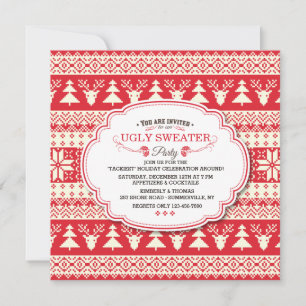 Hässliche Weihnachtspullover-Party-Einladung Einladung
