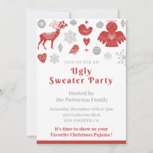 Hässliche Weihnachtspullover-Party-Einladung korpo