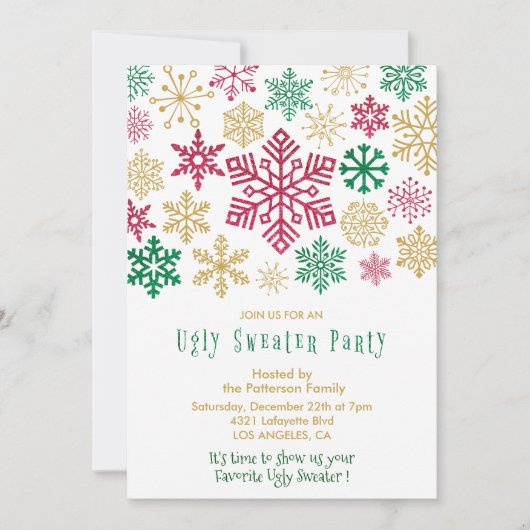 Hässliche Weihnachtspullover-Party-Einladung moder Einladung (Vorderseite)