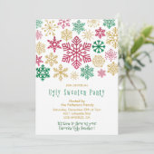Hässliche Weihnachtspullover-Party-Einladung moder Einladung (Stehend Vorderseite)