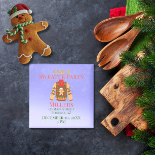 Hässliche Weihnachtspullover-Party-Erinnerung Magnet
