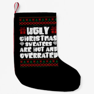 Hässliche Weihnachtspullover sind heiß und überbew Kleiner Weihnachtsstrumpf