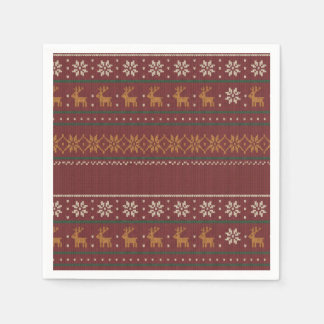 Hässliche Weihnachtspullover-Strick-Cocktailservie Serviette