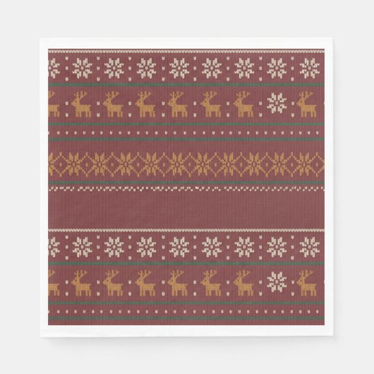 Hässliche Weihnachtspullover-Strick-Luncheon-Servi Serviette (Vorderseite)