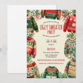 Hässliche Weihnachtspullover-Weihnachtsfeier Einladung (Vorne/Hinten)