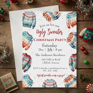 Hässliche Weihnachtspulover-Party-Einladung Einladung