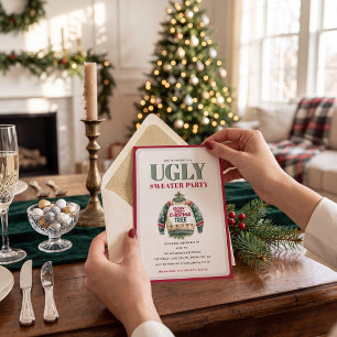 Hässliche Weihnachtspulover-Party-Einladung Einladung